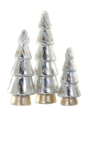 Cody Foster & Co Midnight Snowfall Tree Set Of 3 In Gold