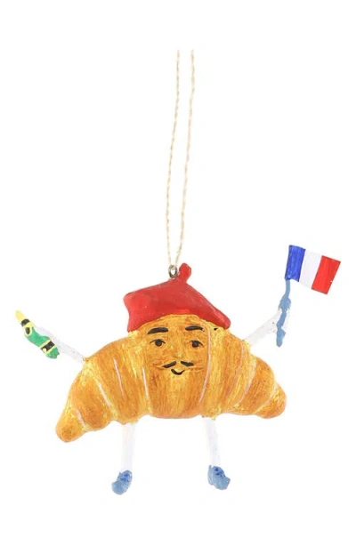 Cody Foster & Co. Monsieur Croissant Ornament In Multi