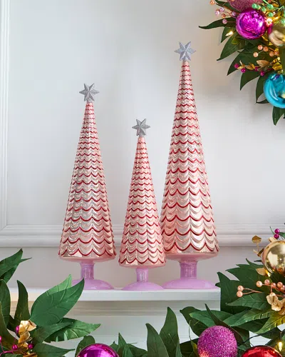 Cody Foster & Co New Pink And Red Trees, Set Of 3