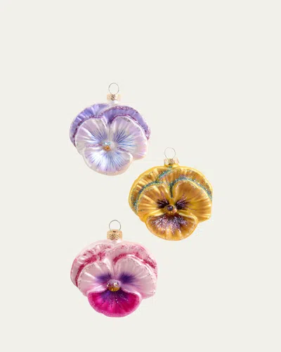 Cody Foster & Co Pansy Ornament In Multi