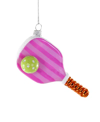 Cody Foster & Co. Pickleball-pink Glass Ornament In Multi