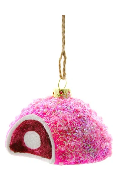 Cody Foster & Co. Pink Snowball Glass Ornament
