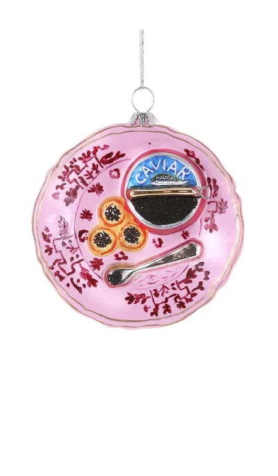Cody Foster & Co Plated Caviar Ornament In Pink