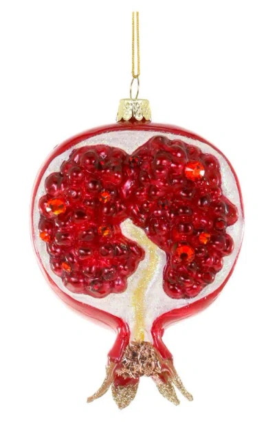 Cody Foster & Co. Pomegranate Glass Ornament In Red