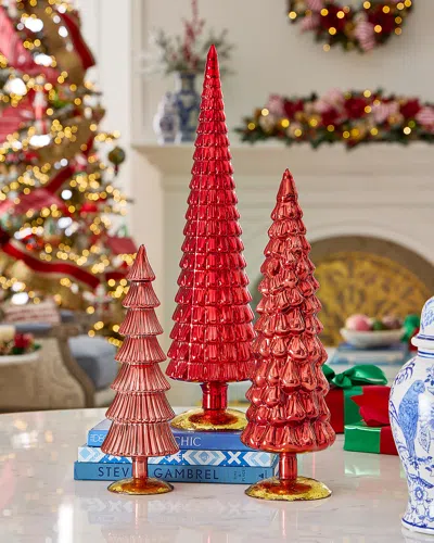 Cody Foster & Co Red Large Hue Trees, Set Of 3