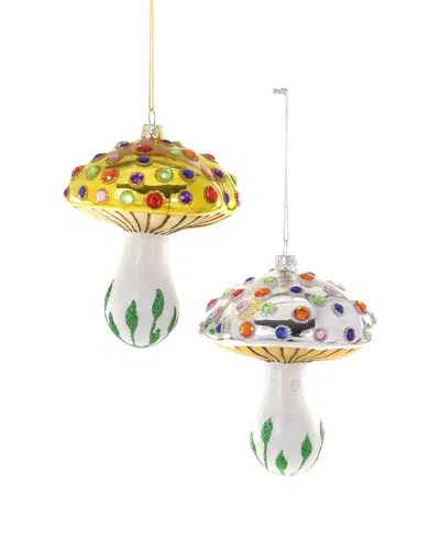Cody Foster & Co. Set Of 2 Handmade Magic Mushrooms Ornaments In Multi
