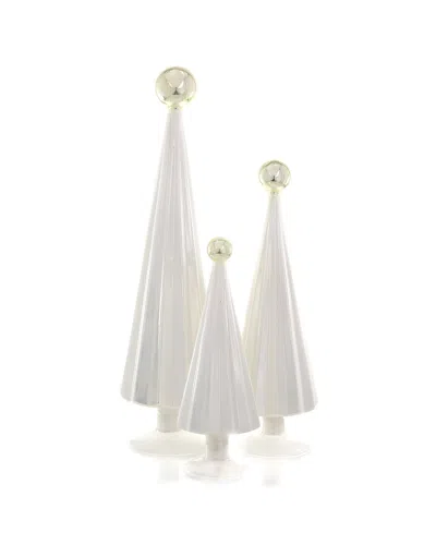 Cody Foster & Co. Set Of 3 Handcrafted Pleated Trees In Neutral