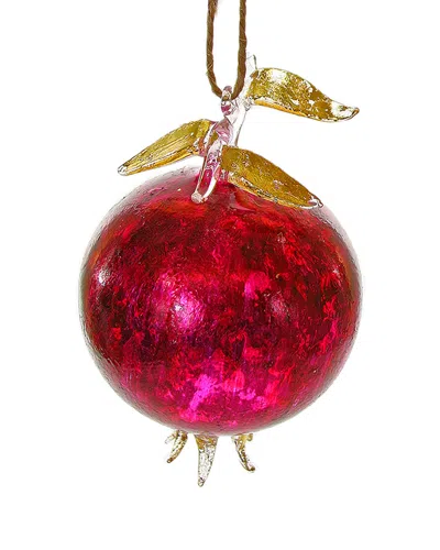Cody Foster & Co. Shimmering Pomegranate Ornament In Red
