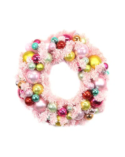 Cody Foster & Co. Small Handcrafted Flocked Wreath In Multi