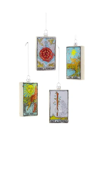 Cody Foster & Co Tarot Cards Ornament Set Of 4 In Multi