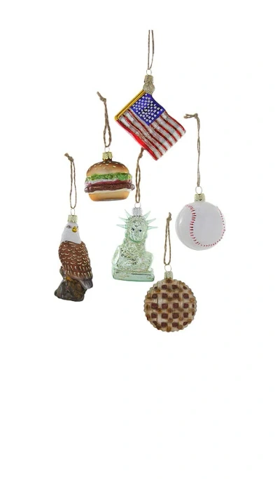 Cody Foster & Co Tiny America Box Ornament In Multi