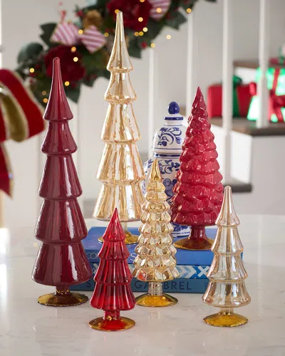 Cody Foster & Co Traditional Glass Trees, Set Of 6 In Multi