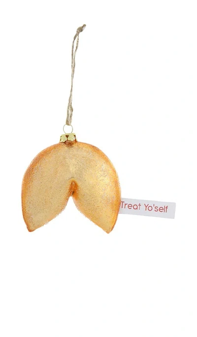 Cody Foster & Co Treat Yo Self Fortune Cookie Ornament In Yellow