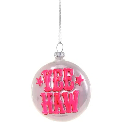 Cody Foster & Co. Yee Haw Glass Ornament In Multi