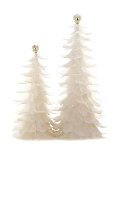 Cody Foster & Co Set Of 2 Feathered Tree In White