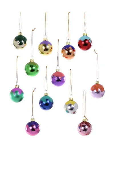 Cody Foster & Co Shimmer & Shine Baubles Set Of 12 In Pink