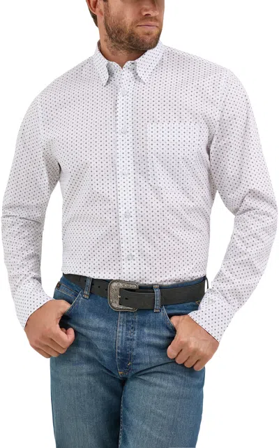 Cody Johnson Men's White & Gray Geo Print Button Down Shirt