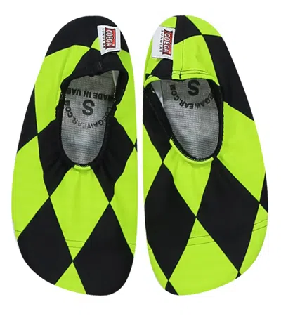 Coéga Coega Neon &amp; Black Pool And Beach Shoes In Green