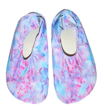 Coéga Coega Purple Abstract Drops Pool And Beach Shoes In Blue