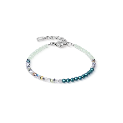 Coeur De Lion Armband Fusion Offset Graphic Grün-petrol In White