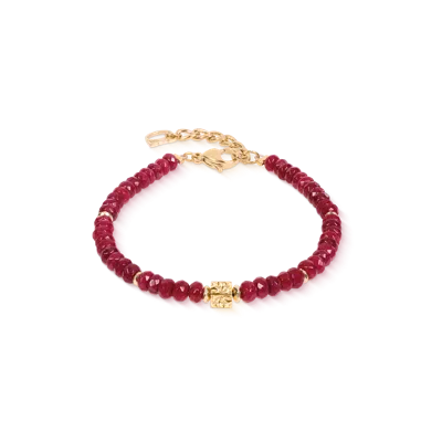 Coeur De Lion Armband Hammered Cube Ruby Gold