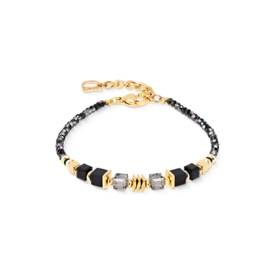 Coeur De Lion Armband Wave Cube Flow Gold-schwarz In Yellow