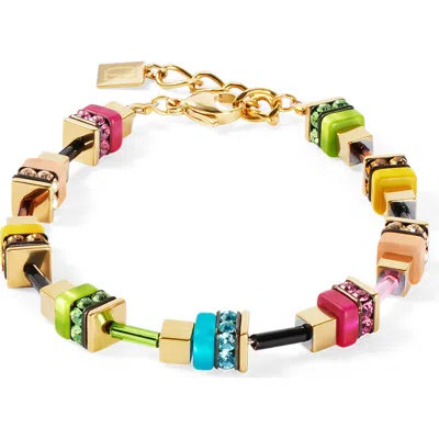 Coeur De Lion Boho Sunset Cube Bracelet In Gold