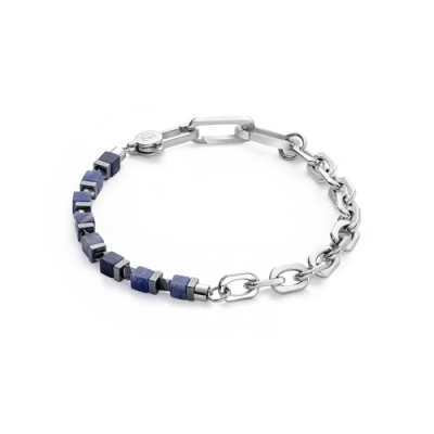 Coeur De Lion Bracelet Precious Fusion Link Chain Blue-silver In Multi