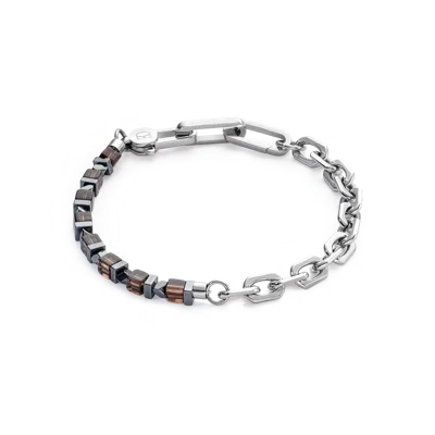 Coeur De Lion Bracelet Precious Fusion Link Chain Brown-silver In Multi