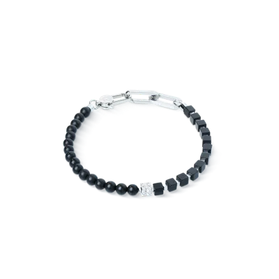 Coeur De Lion Bracelet Spikes Fusion Onyx Black-silver In Blue