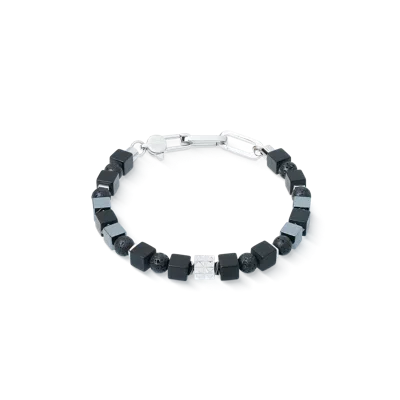 Coeur De Lion Bracelet Spikes Shape Mix Black-silver In Blue