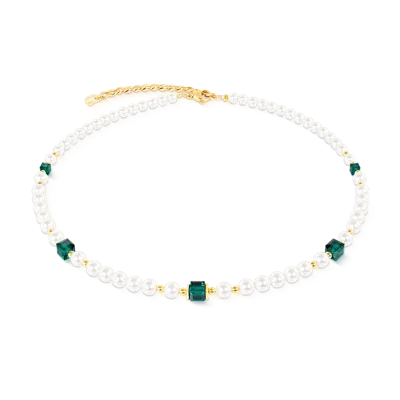 Coeur De Lion Cocktail Pearls Halskette Emerald In Animal Print