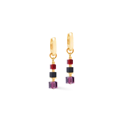 Coeur De Lion Creolen Cube Mix Precious Berry Gold