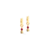 Coeur De Lion Creolen Hammered Cube Ruby Gold