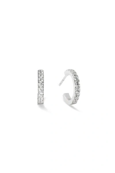 Coeur De Lion Eternal Love Mini Crystal Hoop Earrings In Silver
