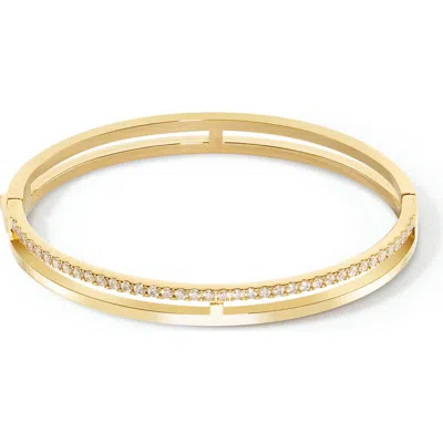 Coeur De Lion Eternal Unity Crystal Bangle In Gold