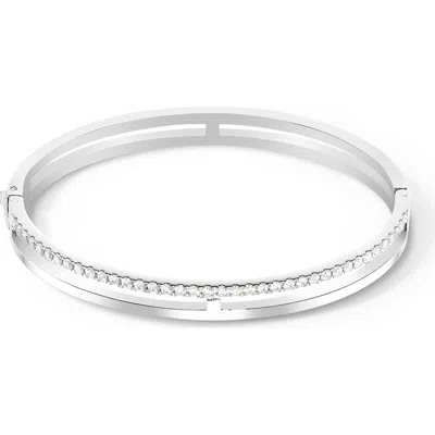 Coeur De Lion Eternal Unity Crystal Bangle In Silver