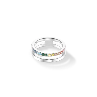 Coeur De Lion Eternal Unity Ring Silber-multicolor In Metallic