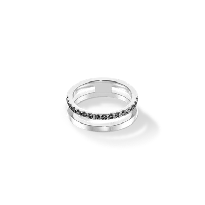 Coeur De Lion Eternal Unity Ring Silber-schwarz In Silver