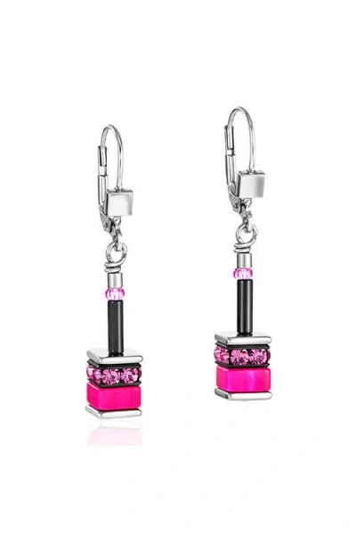 Coeur De Lion Geocube® Classic Polaris & Rhinestone Earrings In Metallic