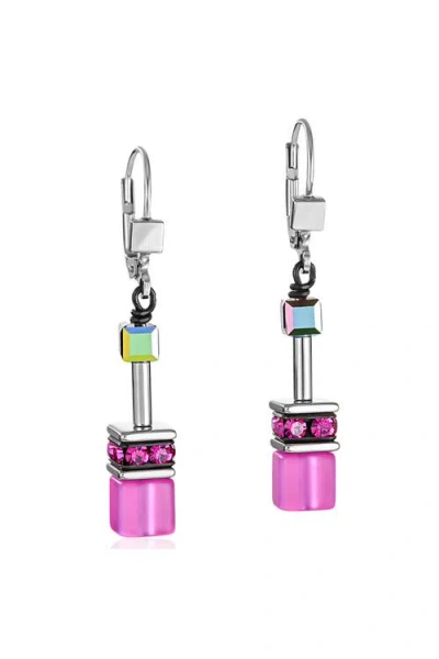Coeur De Lion Geocube Earrings In Pink