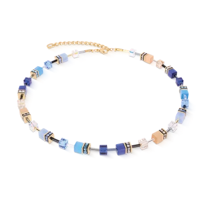 Coeur De Lion Geocube® Iconic Halskette Azure Glow Gold