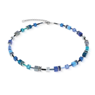 Coeur De Lion Geocube® Iconic Halskette Azure Spirit Silber