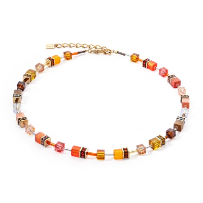 Coeur De Lion Geocube® Iconic Halskette Sunset Gold In Multi