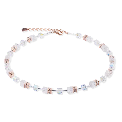 Coeur De Lion Geocube® Iconic Nature Halskette Roségold-weiss