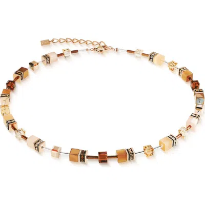Coeur De Lion Geocube Iconic Necklace In Brown