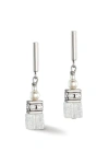 Coeur De Lion Geocube® Precious Fusion Pearls Earrings In Silver