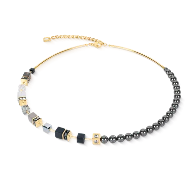 Coeur De Lion Geocube® Precious Fusion Pearls Halskette Anthracite Glow