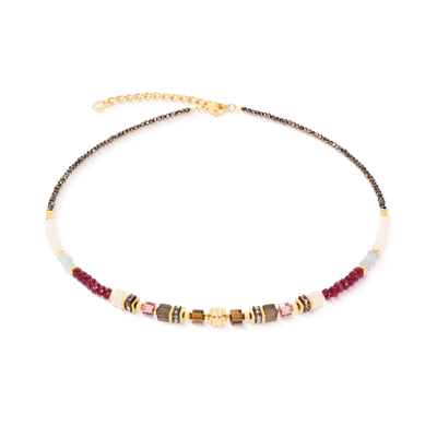Coeur De Lion Geocube® Precious Grace Halskette Rose Smoke In Gold