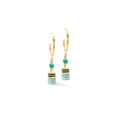 Coeur De Lion Geocube® Precious Statement Creolen Emerald Garden In Gold